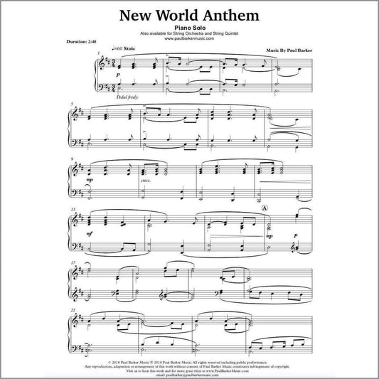 New World Anthem - Paul Barker Music
