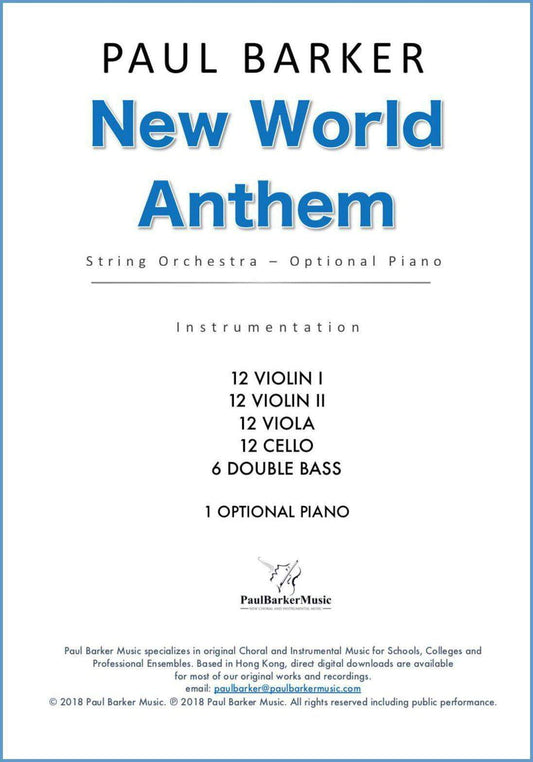 New World Anthem (String Orchestra) - Paul Barker Music