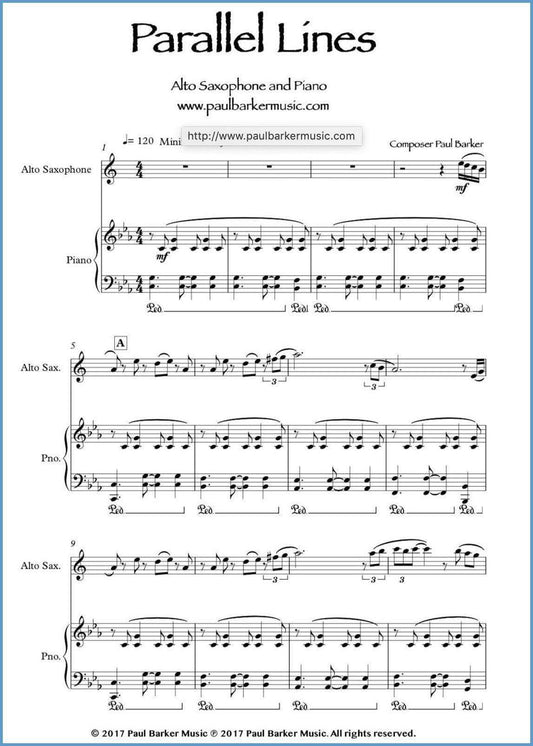 Parallel Lines (Alto Saxophone & Piano) - Paul Barker Music