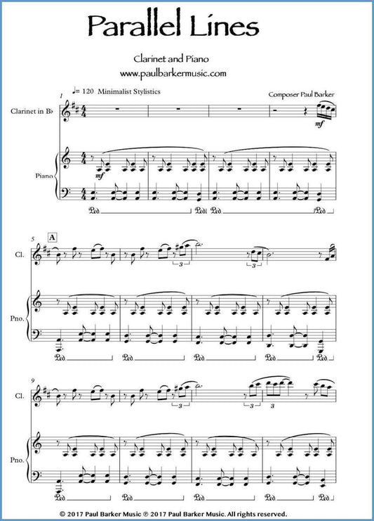 Parallel Lines (Clarinet & Piano) - Paul Barker Music