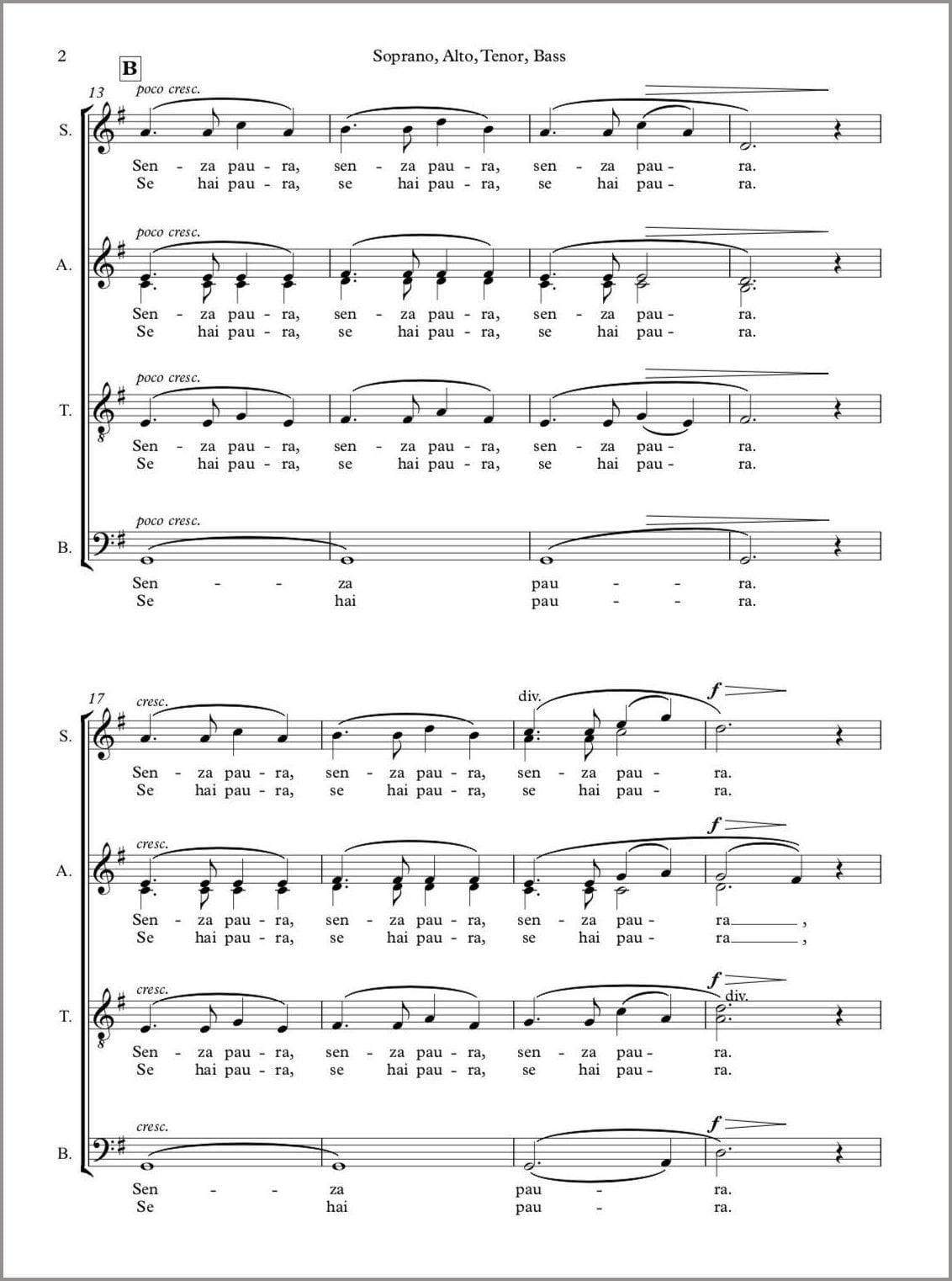 Senza Paura - Paul Barker Music