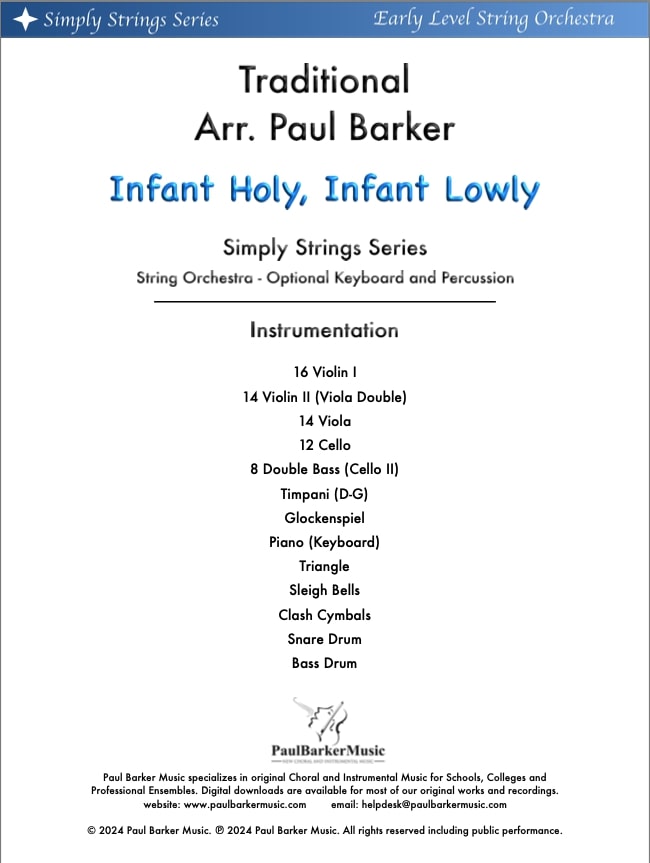 Infant Holy, Infant Lowly (String Orchestra)