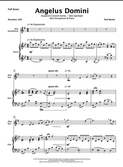 Angelus Domini (Alto Saxophone & Piano)