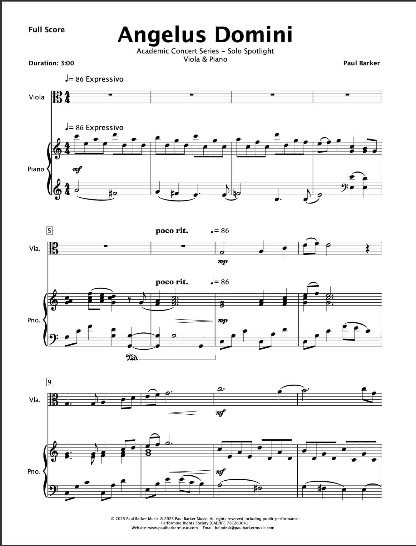 Angelus Domini (Viola & Piano)