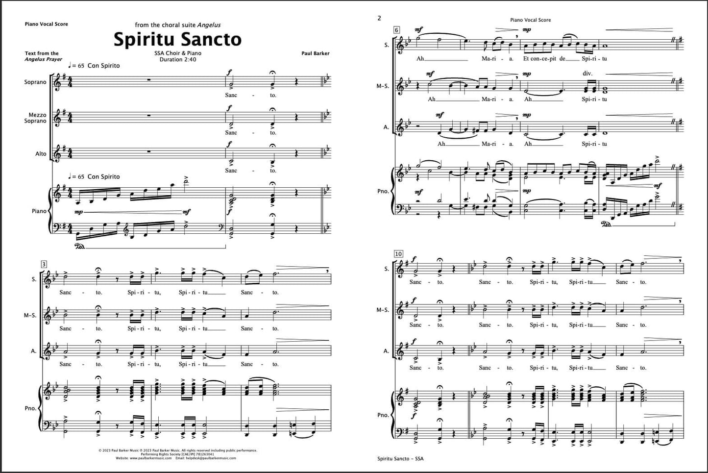 Spiritu Sancto (SSA Choir & Piano)
