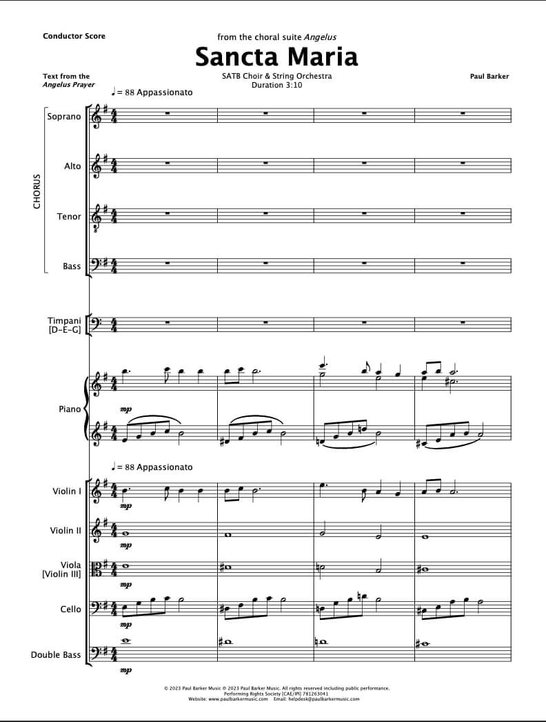 Sancta Maria (SATB Choir & String Orchestra)