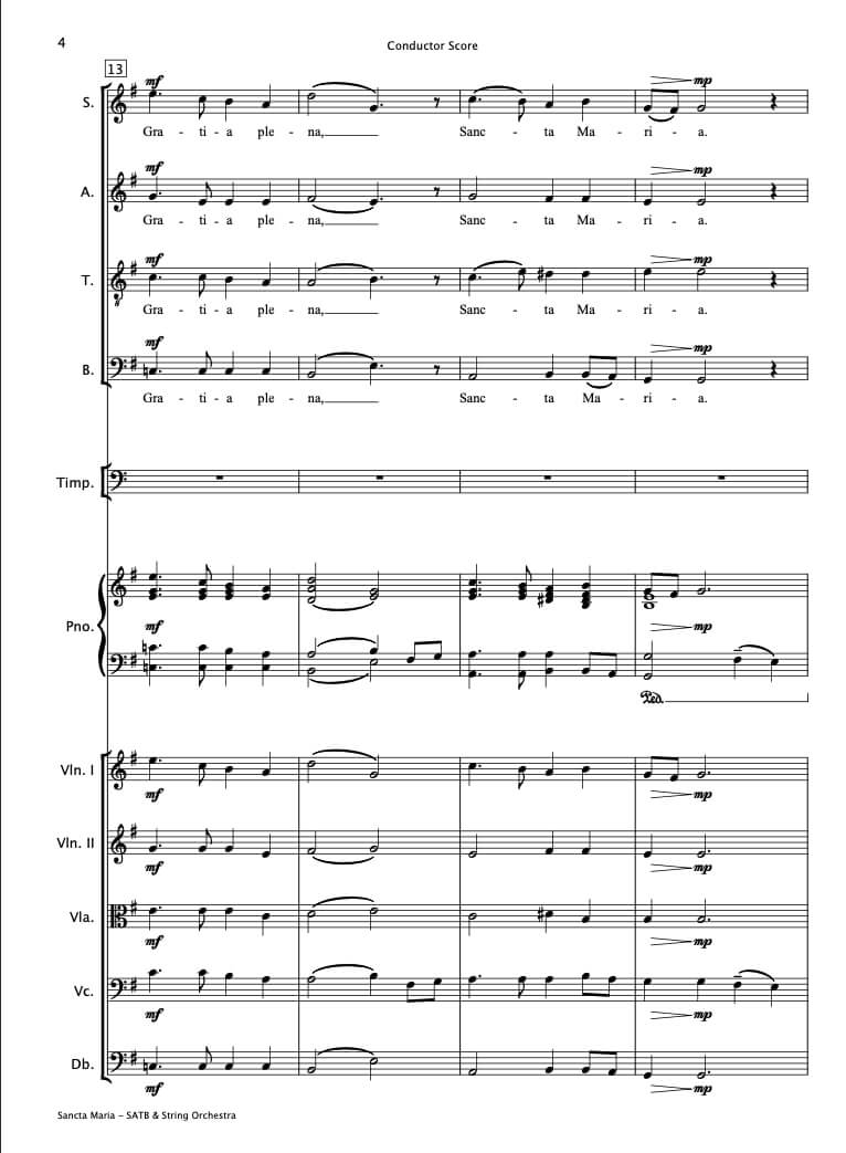 Sancta Maria (SATB Choir & String Orchestra)