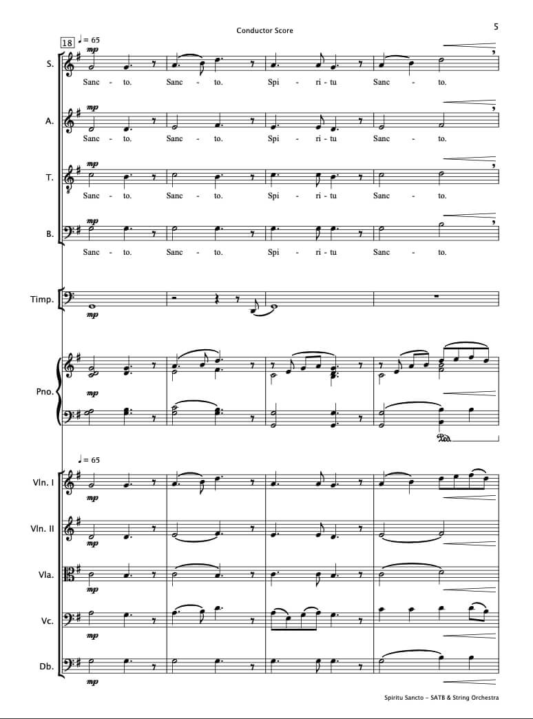 Spiritu Sancto (SATB Choir & String Orchestra)