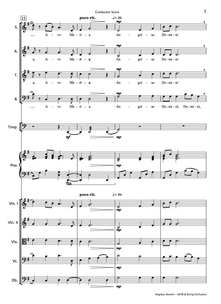 Angelus Domini (SATB Choir & String Orchestra)
