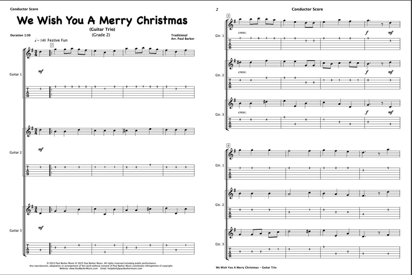 We Wish You A Merry Christmas (Guitar Trio)