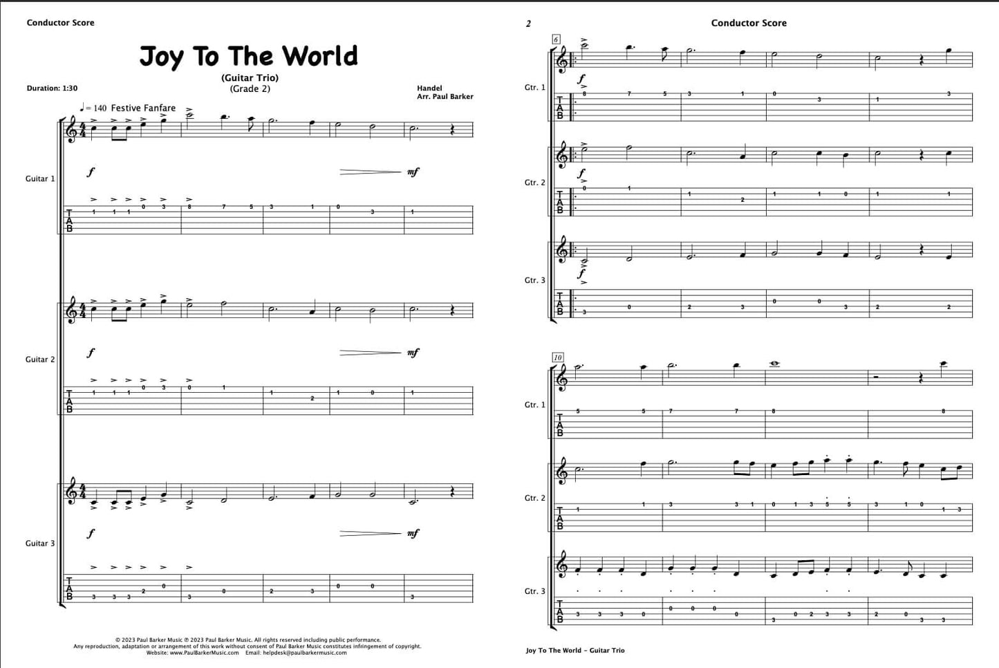 Joy To The World (Guitar Trio)