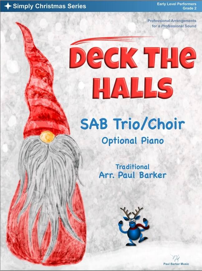 Deck The Halls (SAB Choir & Optional Piano)