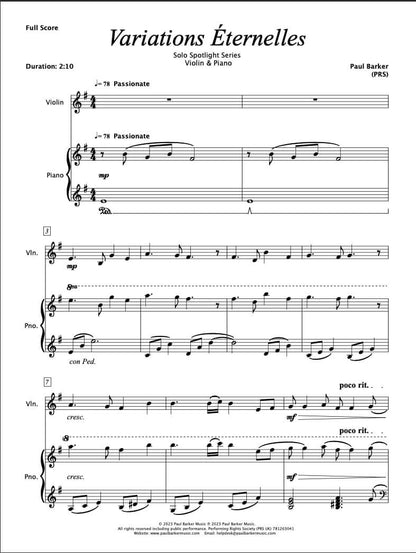 Variations Eternelles (Violin & Piano)