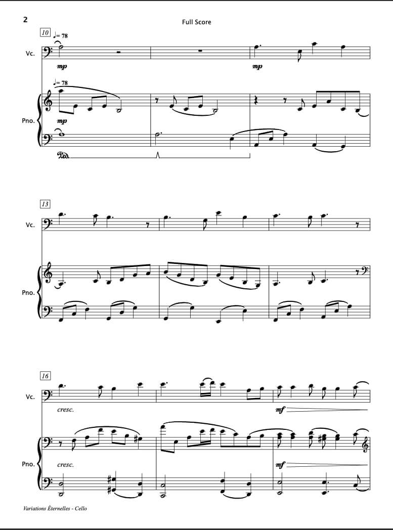 Variations Eternelles (Cello & Piano)