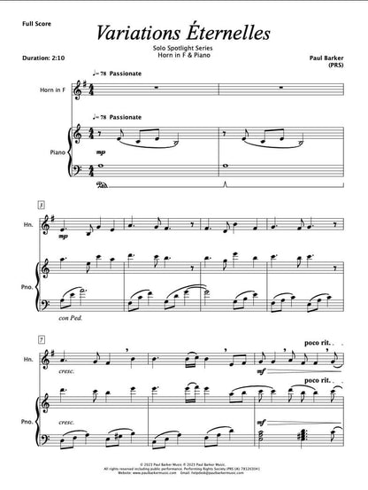 Variations Eternelles (Horn in F & Piano)