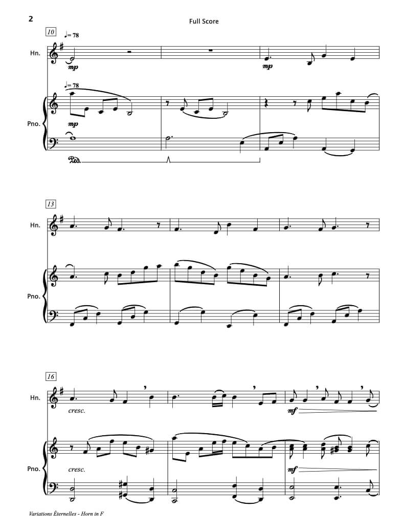 Variations Eternelles (Horn in F & Piano)