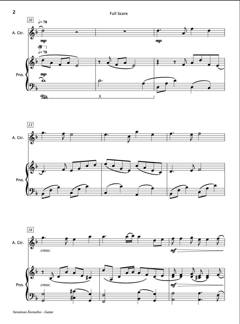 Variations Eternelles [Electric Guitar & Piano]