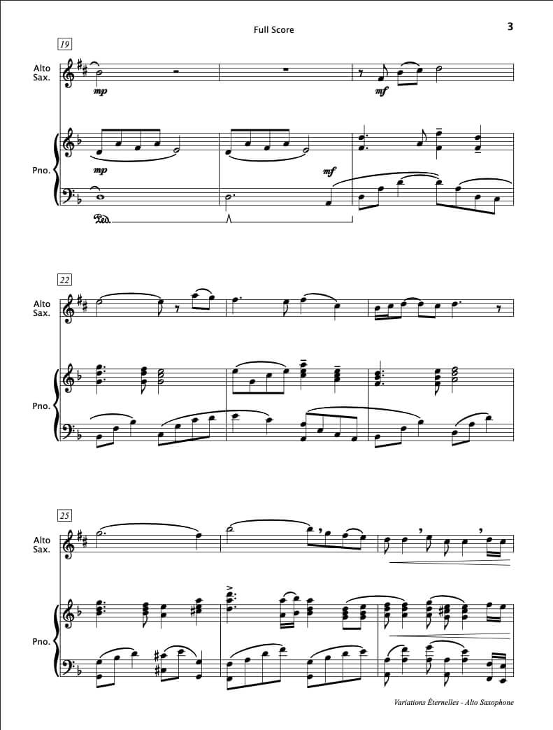 Variations Eternelles [Alto Saxophone & Piano]