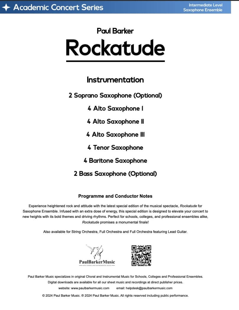 Rockatude (Saxophone Ensemble)