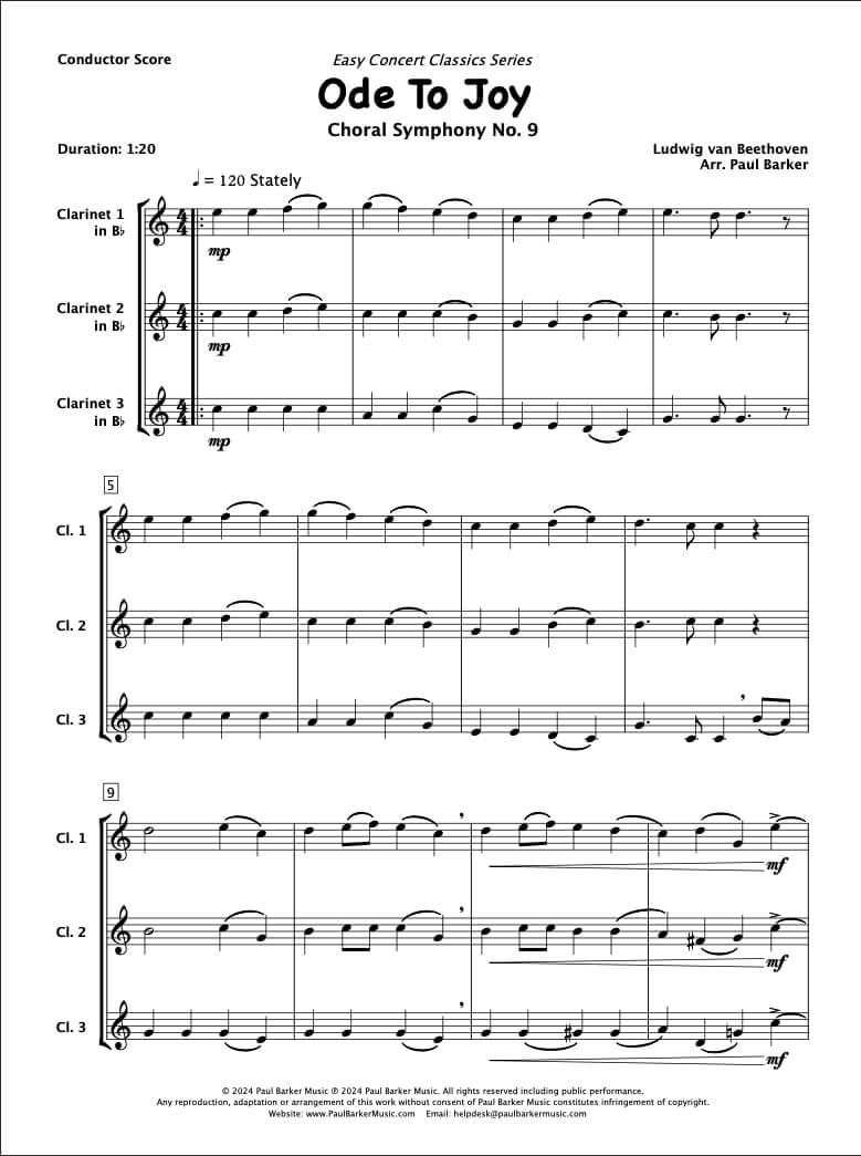 Ode To Joy (Clarinet Trio)