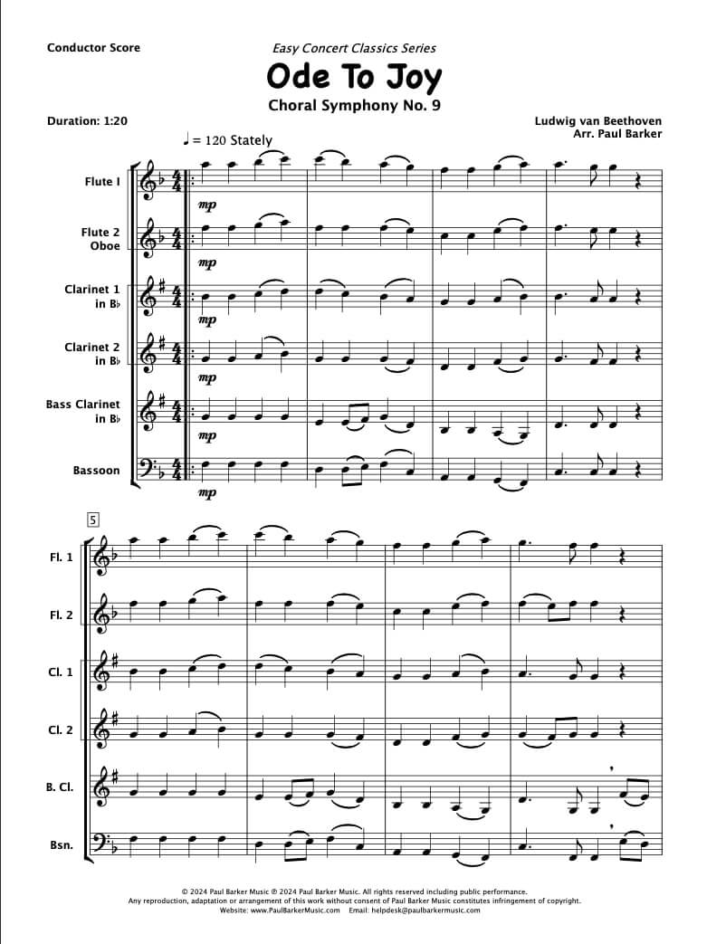 Ode To Joy (Woodwind Ensemble)