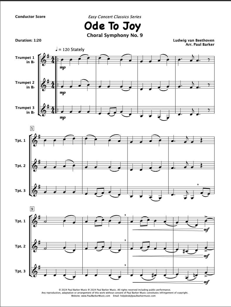 Ode To Joy (Trumpet Trio)