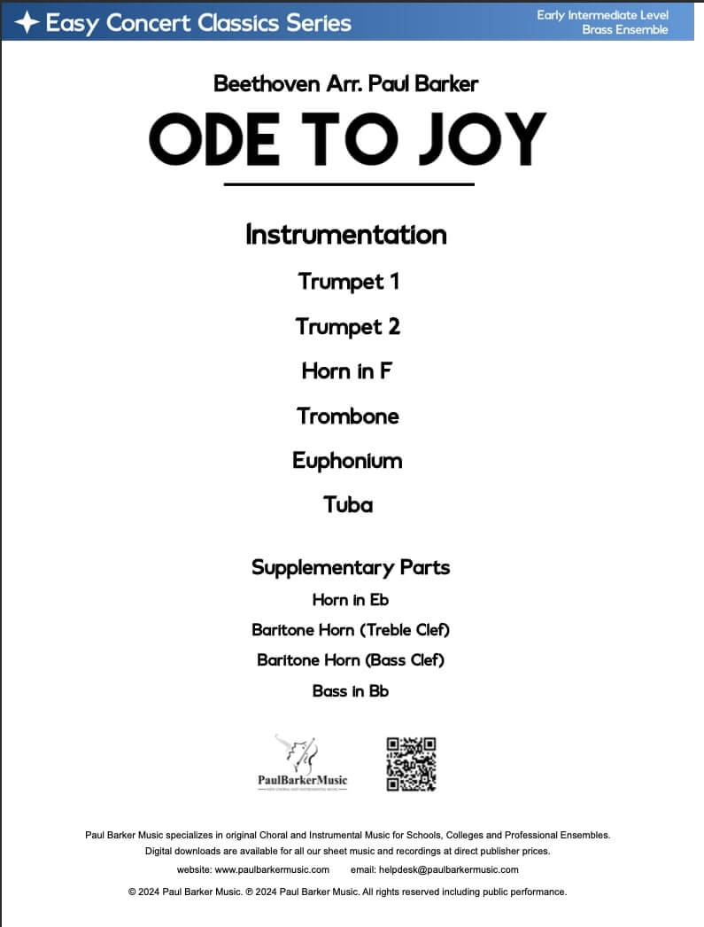 Ode To Joy (Brass Ensemble)