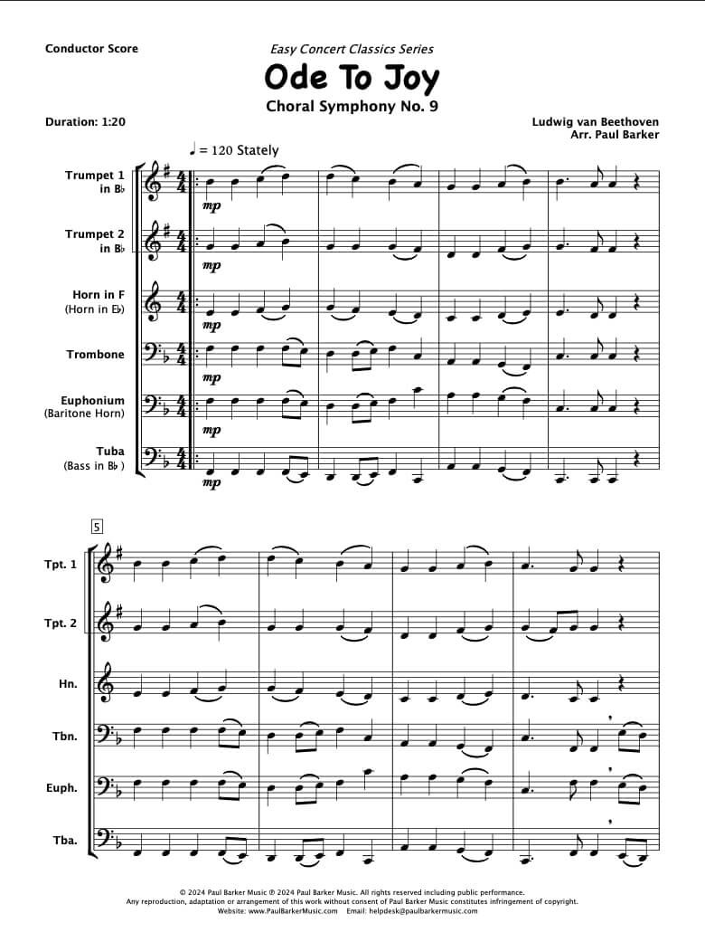 Ode To Joy (Brass Ensemble)