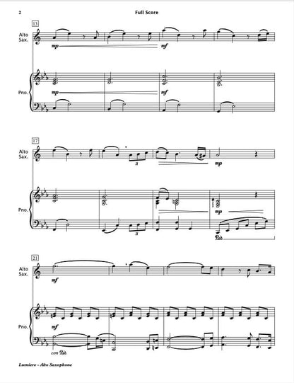 Lumiere (Alto Saxophone & Piano)