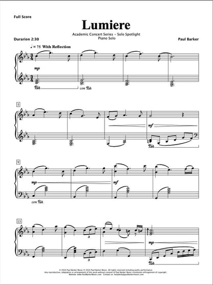 Lumiere (Piano Solo)