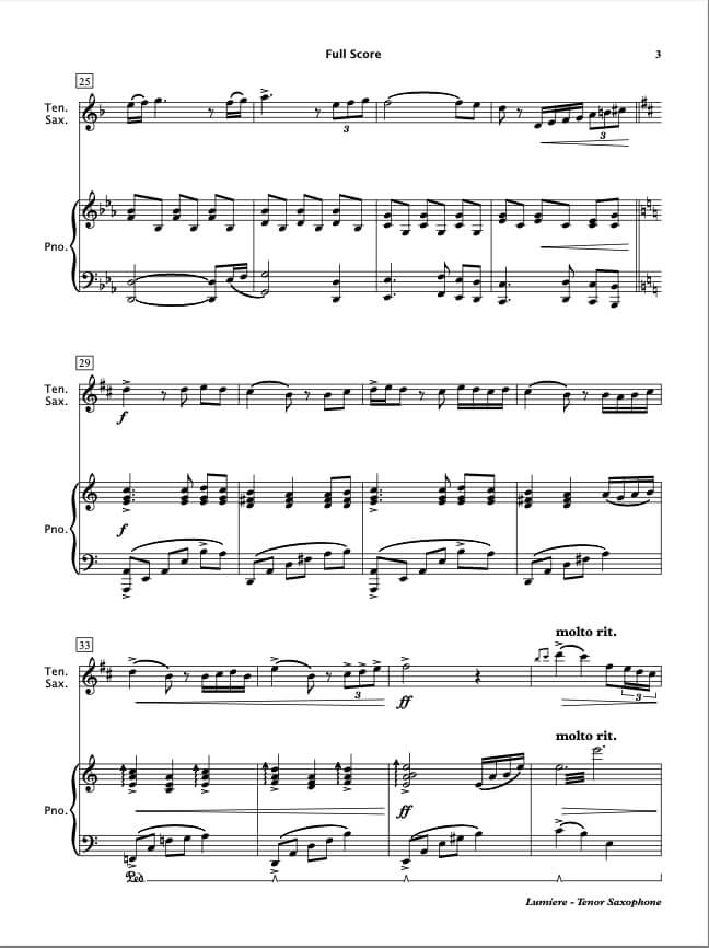Lumiere (Tenor Saxophone & Piano)
