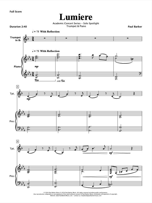 Lumiere (Trumpet & Piano)