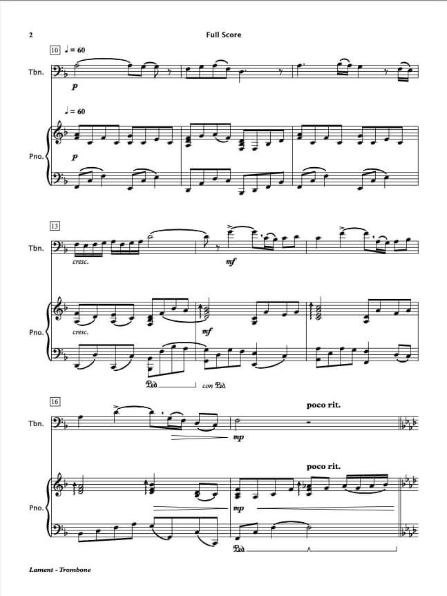 Lament (Trombone & Piano)