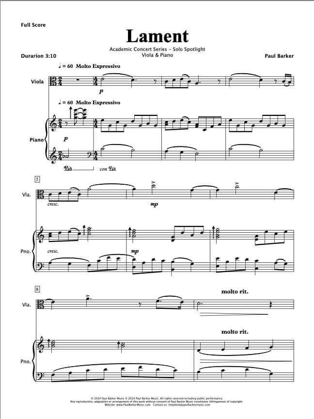 Lament (Viola & Piano)