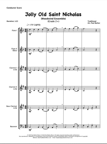 Jolly Old Saint Nicholas (Woodwind Ensemble)