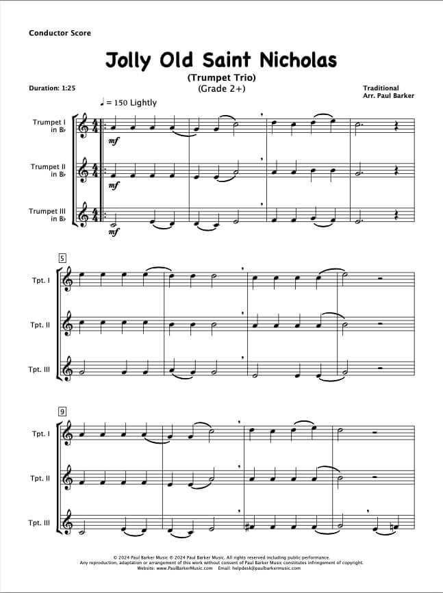 Christmas Trumpet Trios Book 3