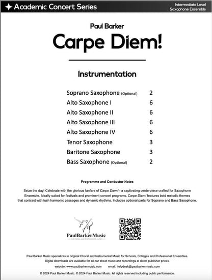 Carpe Diem! (Saxophone Ensemble)