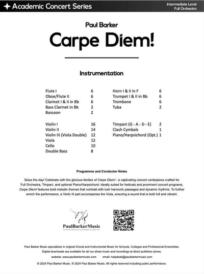 Carpe Diem! (Full Orchestra)