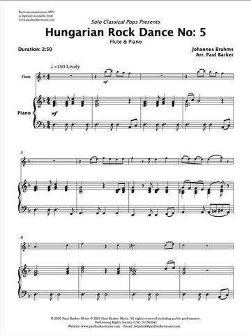 Hungarian Rock Dance No. 5 (Flute & PIano)