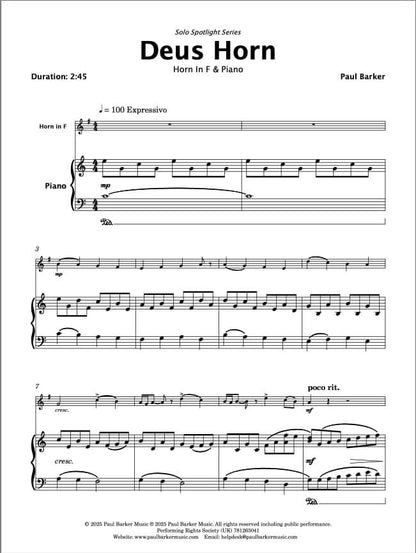 Deus Horn (Horn In F & Piano)