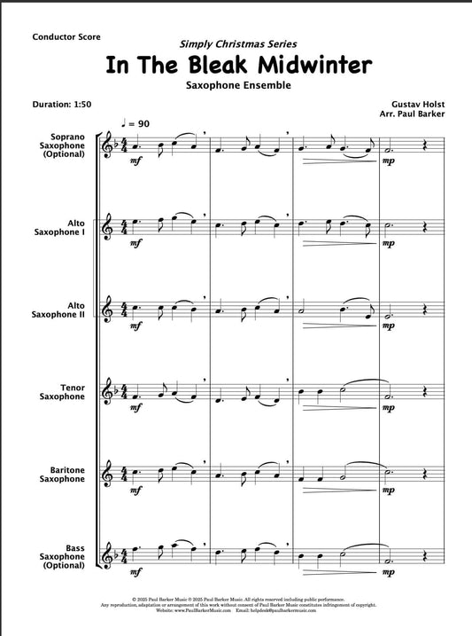 In The Bleak Midwinter (Saxophone Ensemble)