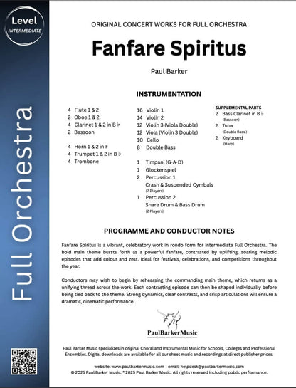 Fanfare Spiritus (Full Orchestra)