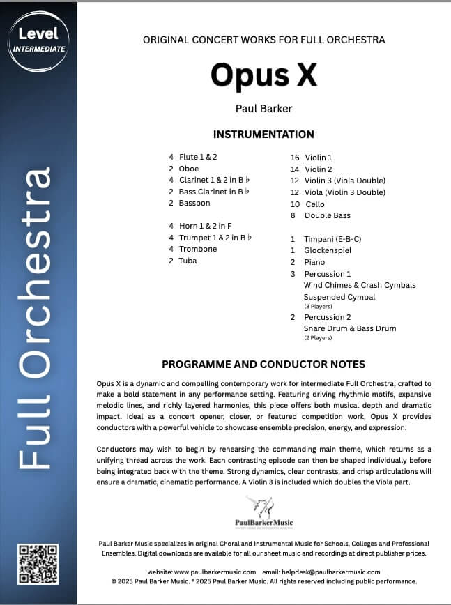 Opus X (Full Orchestra)
