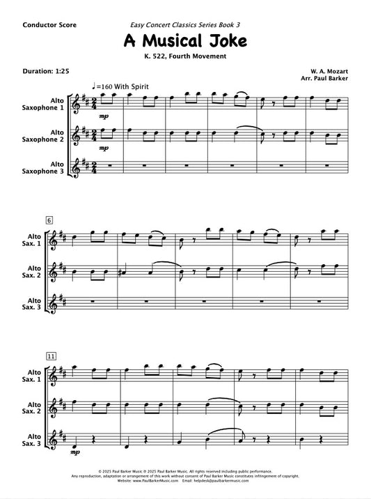 A Musical Joke (Alto Saxophone Trio)