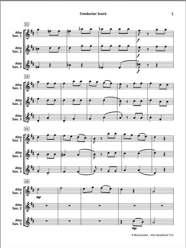 A Musical Joke (Alto Saxophone Trio)