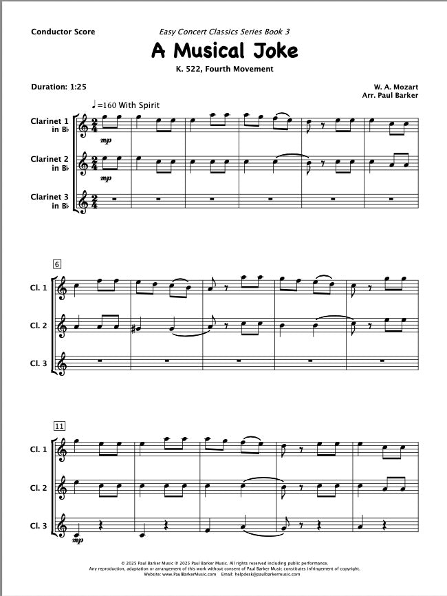 A Musical Joke (Clarinet Trio)