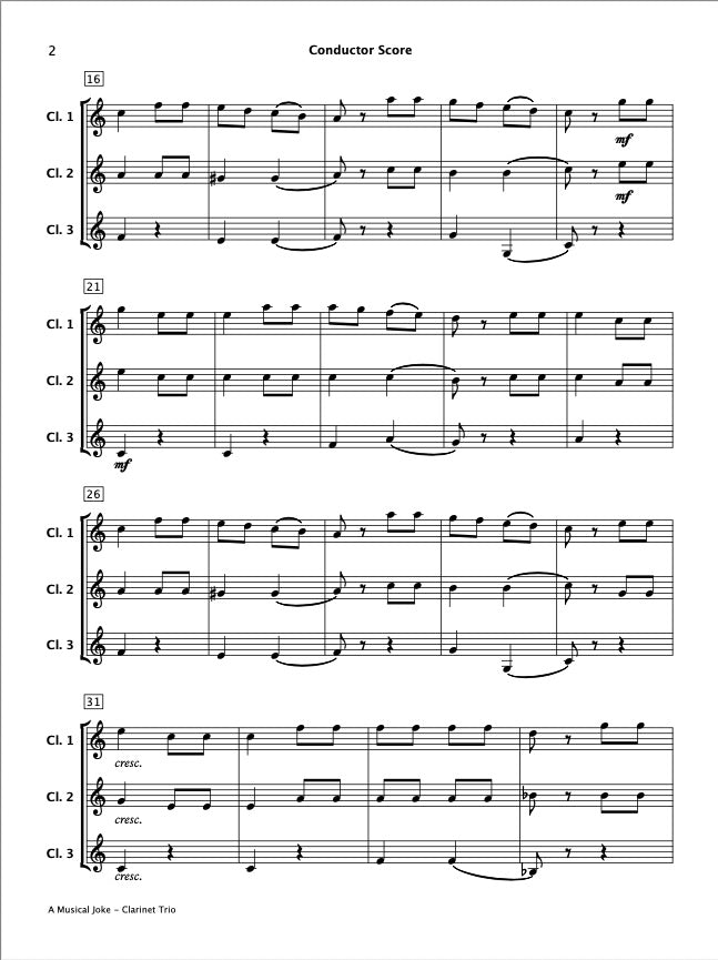 A Musical Joke (Clarinet Trio)