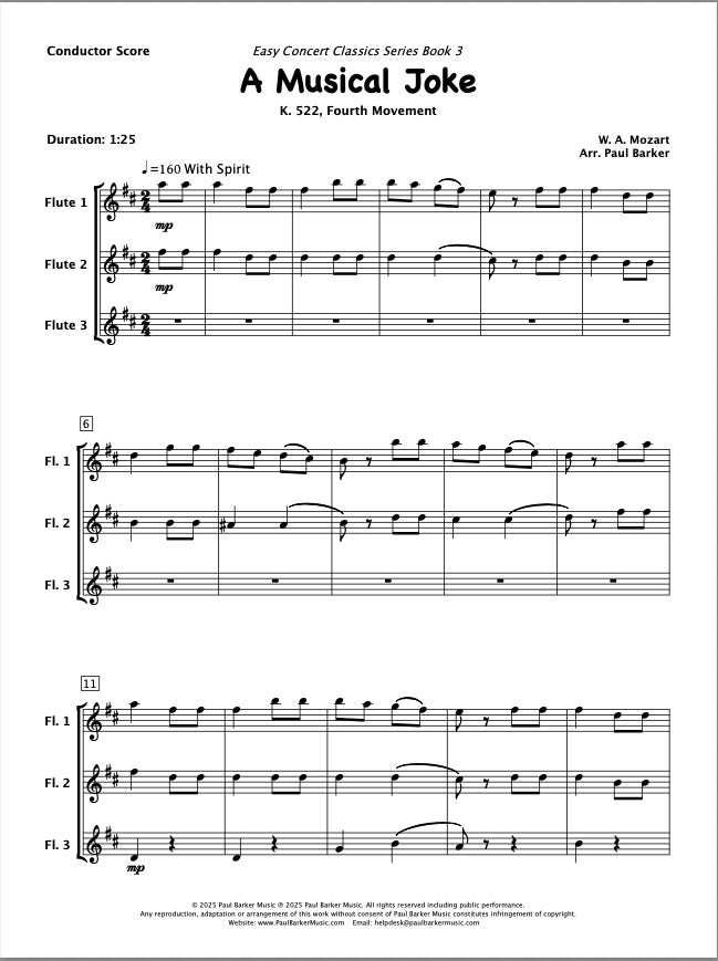 A Musical Joke (Flute Trio)