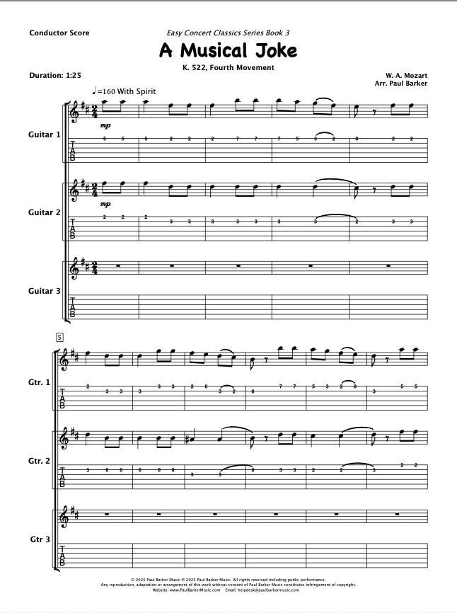 A Musical Joke (Guitar Trio)