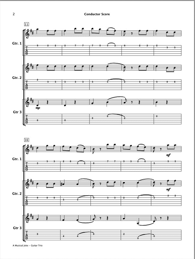 A Musical Joke (Guitar Trio)